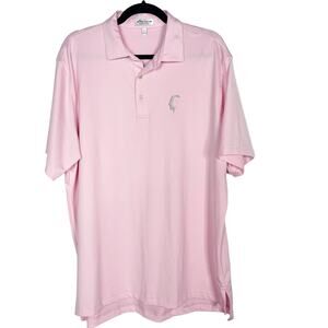 Peter Millar L Palm Pink Summer Comfort Short Sleeve Polo Stretch Embroidered